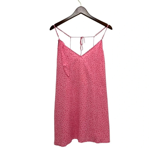 For Love & Lemons Twinkle Slip Dress Pink Strappy Cottagecore Feminine size L - Picture 4 of 12